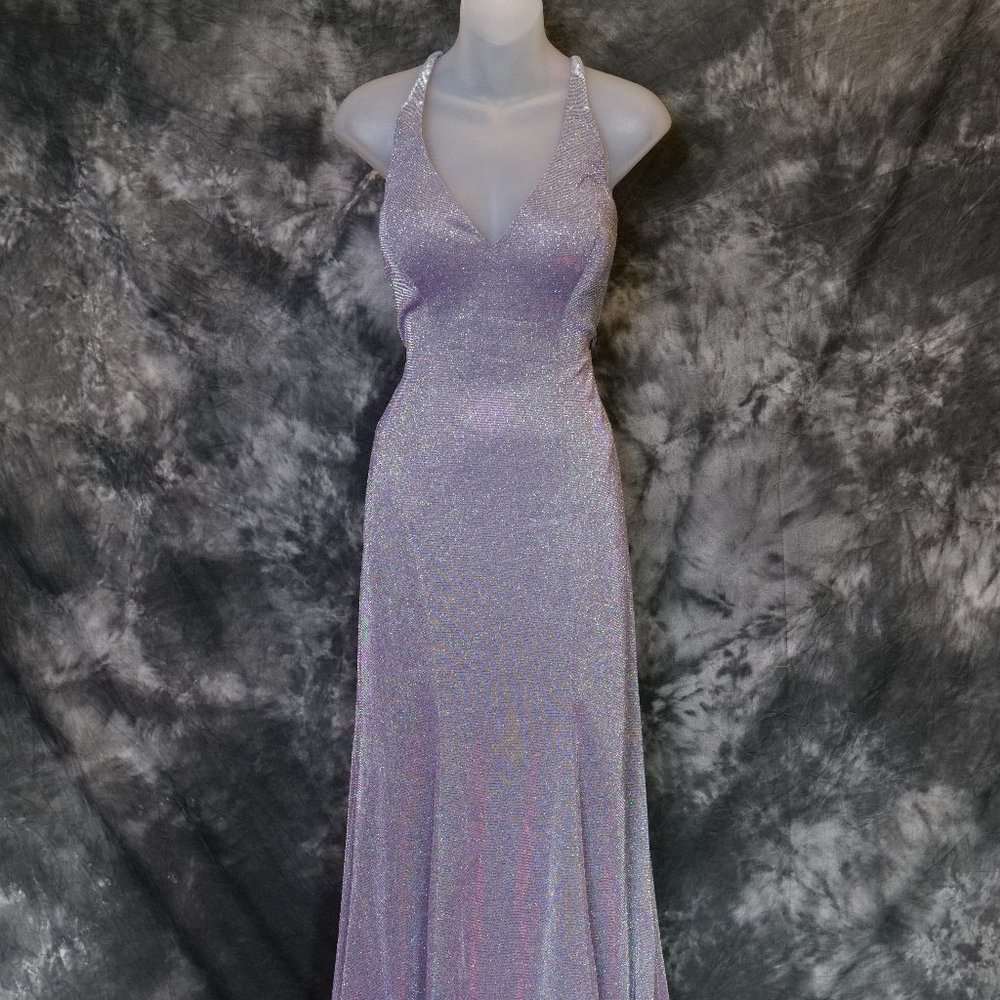 Size 10 Blush Prom Glitter Lilac Gown